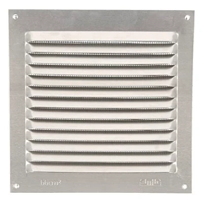 Imagen de Amig Rejilla Cuadrada de Aluminio con Mosquitera Rejillas Ventilación para Salida Aire Ideal Techo Cocina y Baño Medidas 150 X MM Color Plateado