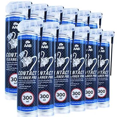 Imagen de AAB Contact Cleaner PRO 300ml Conjunto de 12 Potente Agente Limpieza Alcohol Isopropilico, Spray Limpia Contactos, Limpiador Contactos Electronicos, Electronico, Disolvente