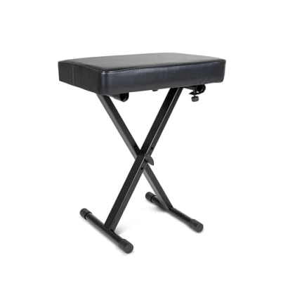Imagen de GEWA Teclado KS 20B, Piano, Banco para Instrumentos (Fabricado en Tubo de Acero Resistente, Estable y Duradero, Regulable Altura, Posibilidad Postura ergonómica), Negro, aleado