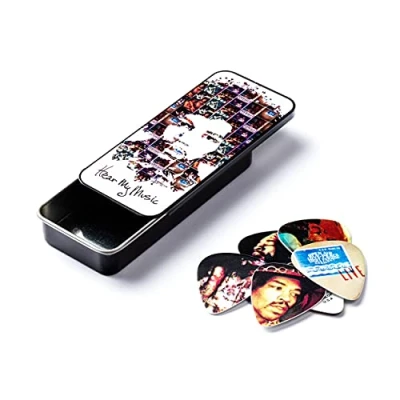 Imagen de JIM DUNLOP Púas Jimi Hendrix, Hear My Music, medium, Caja en Metal de 6