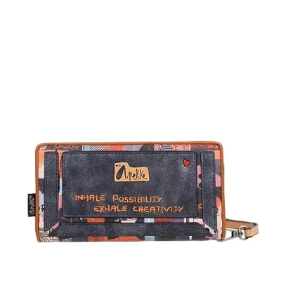 Imagen de Anekke Billetero Grande de Mujer Protección RFID Billetera Polipiel con Cierre Cremallera Contemporary Accesorios y Complementos Medidas 19x10x2 cm