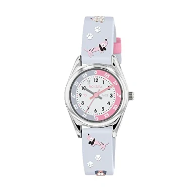 Imagen de Tikkers NTK0031 Reloj infantil con diseño de cachorro y perro, gris, Correa