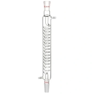 Imagen de CAIONPLE Condensador de Vidrio Borosilicato con Conector 24/40, Longitud Chaqueta 300 Mm, Laboratorio, Tubo Serpentino