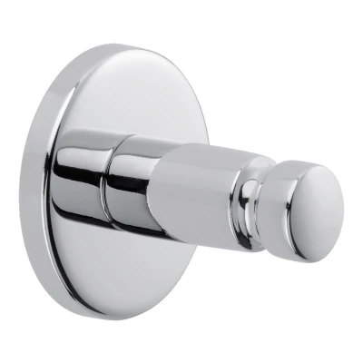 Imagen de tesa Percha de Baño Smooz, Gancho Autoadhesivo Redondo Metal Cromado sin Necesidad Taladrar para el Baño, Inoxidable, Incluye Solución Adhesiva Montaje