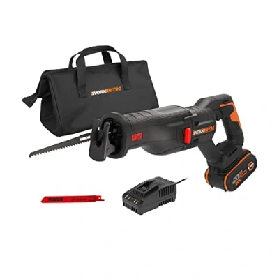 Imagen de Sierra sable Brushless 20V WORX PowerShare WX516 1 batería 4Ah Motor sin escobillas, patín pivotante ajustable, cambio de cuchilla herramientas