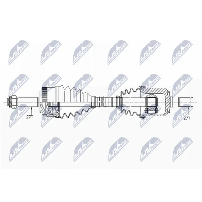 Imagen de NTY NPW HY 543 Árbol de Transmisión Eje delantero, derecha 961 automática HYUNDAI: ix35, Tucson, KIA: Sportage II