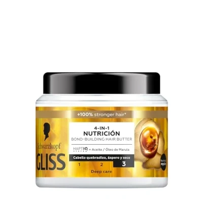 Imagen de Schwarzkopf Gliss Mascarilla Total Repair para cabello seco, 400 ml, Gama reparación