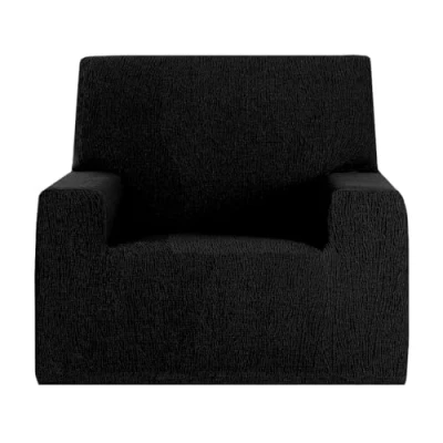 Imagen de GFD Funda Sofa 1 Plaza Ajustable 70 110cm, Sillon Butaca Relax Cubre Sofá Elástica Antimanchas Lavable, Fundas Duradera Perros Gatos Mascotas (Negro, Plaza)