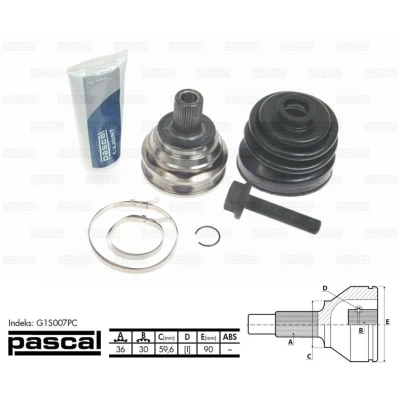 Imagen de PASCAL G1S007PC Junta Homocinética lado de rueda VOLKSWAGEN: Golf 5, Touran I, Passat B6 Variant, SEAT: Altea XL, Leon II Hatchback,