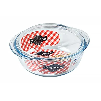 Imagen de Ôcuisine 204AC00/1043 Cacerola redonda de Vidrio al boro con tapa, 1,6 l, 32 x 22 25 cm