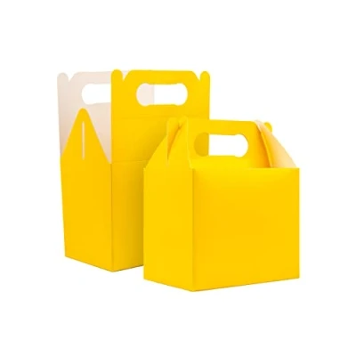 Imagen de SHATCHI 30 Cajas de cartón Color Amarillo Llevar para cumpleaños, Bodas, Comidas, Pasteles, Fiestas, Bolsas botín niños, Pack (Gifts 4 All Occasions Ltd 9822)