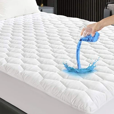 Imagen de GRT Protector de Colchón Acolchado 120x200 cm Impermeable,Cubre Colchon Transpirable et Certificado Oeko Tex, Funda para Estira hasta 30 Profundidad (Blanco)
