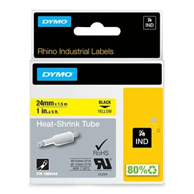 Imagen de DYMO 24mm RHINO black on yellow Cintas para impresoras de etiquetas (Caja, Bélgica)