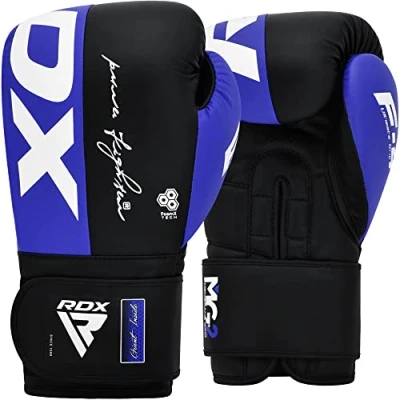 Imagen de RDX Guantes de Boxeo Maya Hide Cuero Entrenamiento Muay Thai, Sparring, Kickboxing, Artes Marciales, Saco Manoplas Boxeo, MMA, Gimnasia Entrenamientos Hombres Mujeres 8 10 12 14 16 OZ