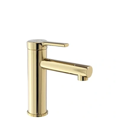 Imagen de Rea PIXEL GOLD Grifo de LAVABO BAJO Mezclador baño latón monomando para lavado a mano ajustable en frío y caliente (Oro)