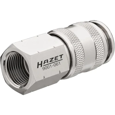 Imagen de Hazet Acoplamiento rápido Para aire comprimido 9001 061, Roscas internas de 3/8 pulgadas, Compatible con varias espigas del sistema, Se maneja una sola mano, conexión