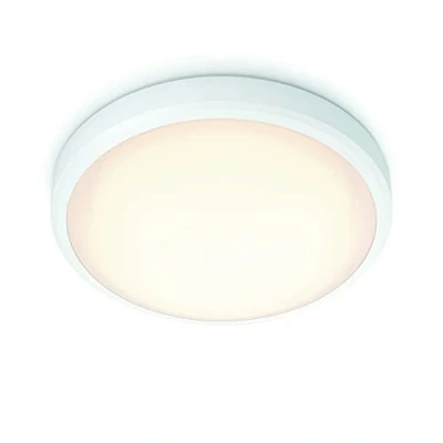Imagen de Philips Lámpara de techo LED Doris para baño, 17 W, IP44, luz blanca cálida (2700 K), color blanco