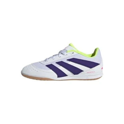 Imagen de adidas Performance Predator CLUB SALA Indoor KIDS Botas de fútbol sin tacos para niños, Talla: 35, White/collegiate purple/lucid lemon Zapatos