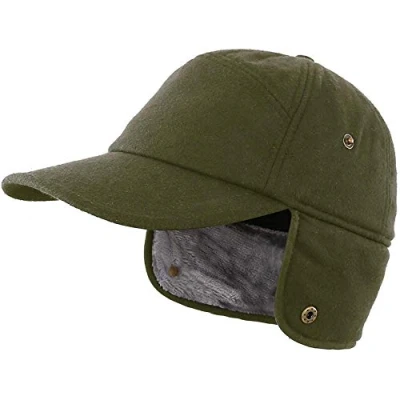 Imagen de Magracy Gorra de béisbol invierno para hombre con visera cálida orejeras, sombrero caza, Ejercito Verde, L