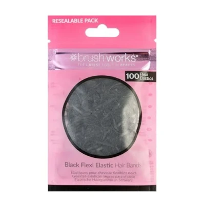 Imagen de Brushworks Black Flexi Elastic Hair Bands 100 Pieces