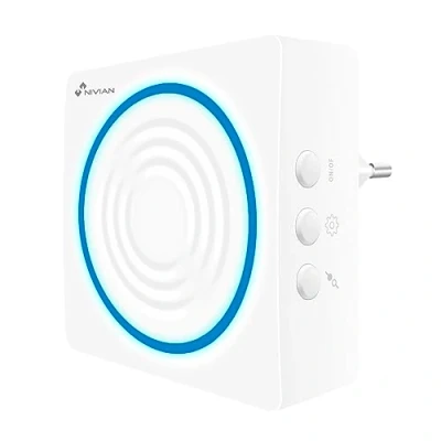 Imagen de Nivian Sirena inalámbrica Compatible con Sistema de Alarma Apta para Interior Alerta lumínica y Sonora 90dB Incluye batería Respaldo Fácil instalación sin Necesidad Cables