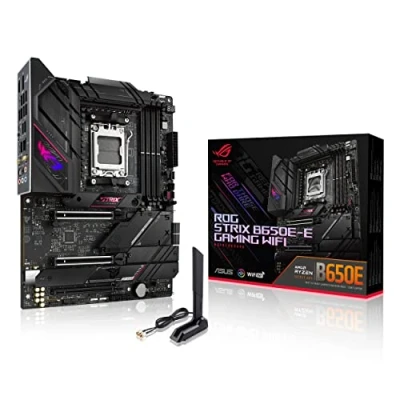 Imagen de ASUS ROG Strix B650E E Gaming Placa Base AMD Ryzen AM5 ATX (VRM de 16 + 2 Fases, DDR5, 4 Ranuras M.2, PCIe 5.0, WiFi 6E, 2.5G LAN, USB 3.2 Gen 2x2 Tipo C, Puertos E/S Traseros, Aura Sync RGB)