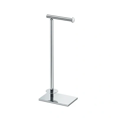 Imagen de Gatco 1443C Modern Square Base Toilet Paper Holder Stand with Storage, Chrome, 21.13&quot;H