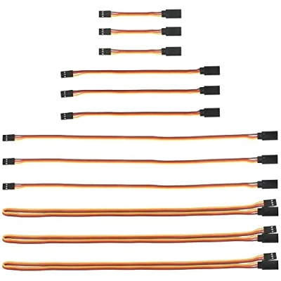 Imagen de MMOBIEL 12 cables de extensión servo RC 3 pines hembra macho para placa control conexión dron RC, coche, robot, etc. (4 tamaños)