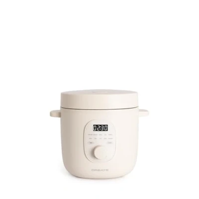 Imagen de CREATE/RICE COOKER/Arrocera eléctrica multifunción 1,2L blanco roto/Programable hasta 24h, con cesta vaporera, prepara tartas, guisos o sopas, función de mantener el calor, 300W