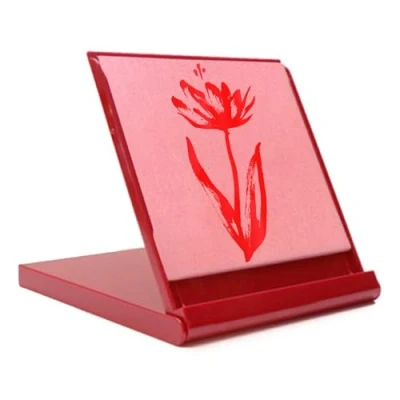 Imagen de Buddha Board Tablero Mini Rojo 12x12 cm Plástico Grueso con Acabado Brillante Incluye un Pincel y Doce Adhesivos para Personalizar Respetuoso el Medio Ambiente