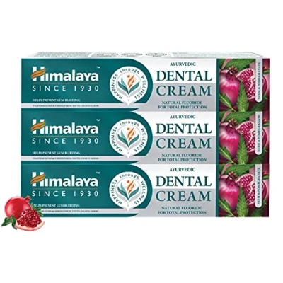 Imagen de Himalaya Ayurvedic Dental Cream Herbal Toothpaste Neem &amp; pomegranate Gum protection Helps fight Plague, Cavity and prevents tooth decay with natural fluoride 100g (Pack of 3)
