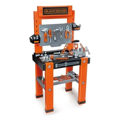 Imagen de Smoby Banco de Trabajo Infantil Black&amp;Decker Bricolo One, Taller, 79 Accesorios, Incluye Herramientas como Martillo, Destornillador, A Partir 3 años (7600360732)