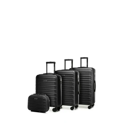 Imagen de WITTCHEN Skyspeed Line Juego de 4 Maletas Viaje Maleta Trolley con Ruedas Equipaje Mano Neceser maletín rígido ABS Cerradura combinación asa telescópica Negro