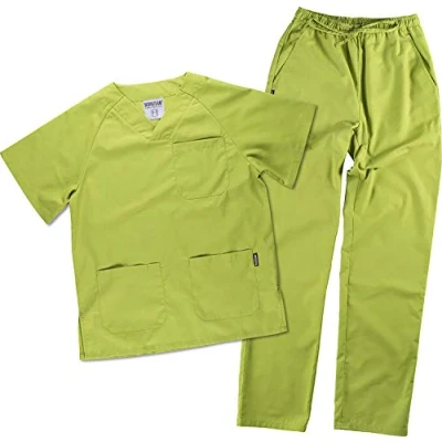 Imagen de Work Team Uniforme Sanitario, con elástico y cordón en la Cintura, Casaca Pantalon Unisex Verde Manzana L