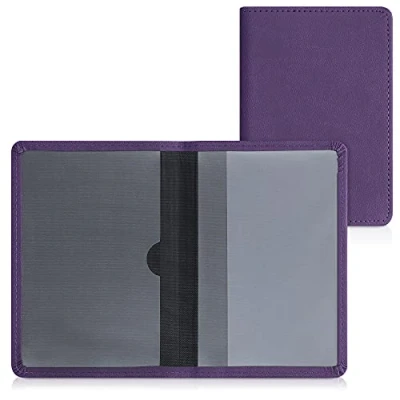 Imagen de kwmobile Funda para permiso de circulación coche cuero sintético Con espacio tarjetas 9.2 x 13 CM doblado violeta