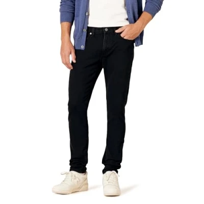 Imagen de Amazon Essentials Pantalón Vaquero Elástico de Ajuste Ceñido Hombre, Negro Efecto Lavado, 32W / 29L
