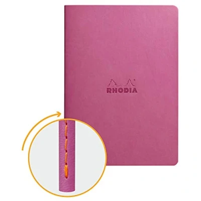 Imagen de Clairefontaine Rhodiarama Libreta grapada, textil, 64 páginas Dot de lunares marfil A5, 14,8 x 21 cm, 90 g lila