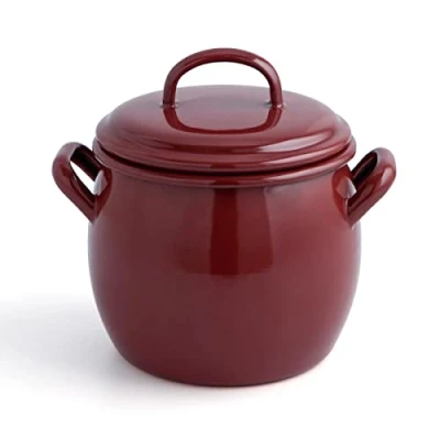Imagen de Quid Clasico Esmalte Olla Abombada Esmaltada 28cm 15l Marrón