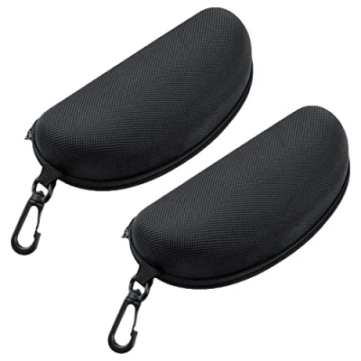 Imagen de Fundas para Gafas con Cremallera Funda Rigida Hombre Mujer Guardar de Ver Lectura Natación Grandes Pequeñas, Estuche Rigido Exteriores, Adultos, Niños