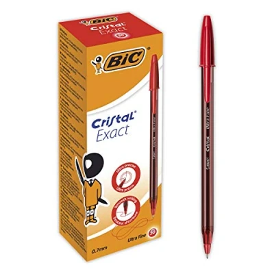 Imagen de BIC Cristal Exact Bolígrafos Punta Fina (0,7 mm) Rojo, Caja de 20 Uds.