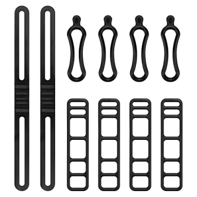 Imagen de 10piezas Cinturón Fijación Bicicletas Silicona Bicicleta Multipropósito Linterna Con Soporte para Teléfonos