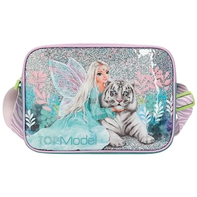 Imagen de Depesche 12495 TOPModel Fantasy Tiger Bolso Bandolera en Lavanda y petróleo, con Cremallera Ajustable