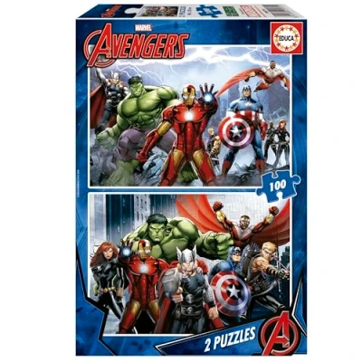 Imagen de Educa Avengers Los Vengadores 2 Puzzles de 100 Piezas, Multicolor (15771)