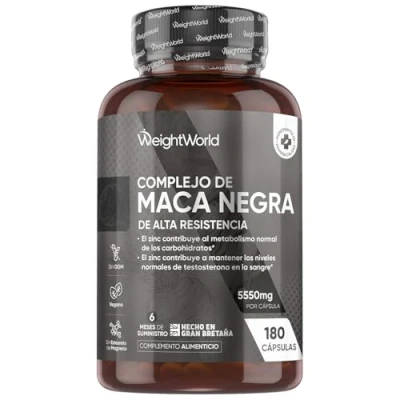 Imagen de Maca Negra y Amarilla Andina Complex 5550mg de Potencia 100:1 180 Cápsulas Veganas Vitalidad del Extracto esta Poderosa Raíz con Zinc, L Arginina, Ginseng Pimienta, 6 Meses Suministro