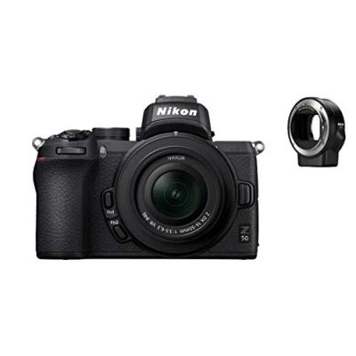 Imagen de Nikon Z50 Cámara sin Espejo con Objetivo 16 50 DX VR y FTZ SD2, Negro