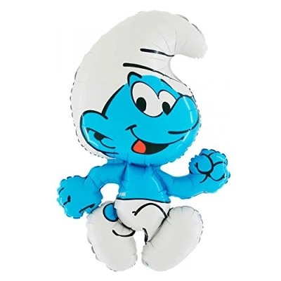 Imagen de Ballonim® Globos de papel aluminio para decoración cumpleaños Pitufos aprox. 80 cm