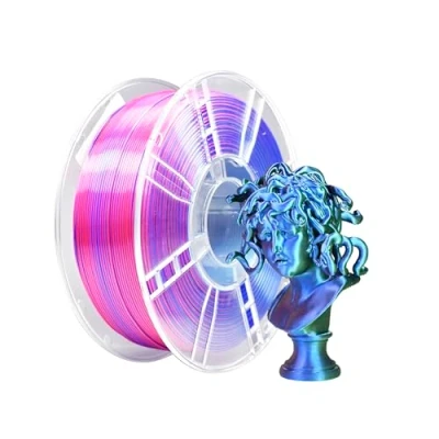 Imagen de iBOSS filamento de seda PLA Plus 1,75 mm, para impresora 3D +/ 0,02 bobina 1 kg/bobina, acabado brillante, rojo seda, azul y verde