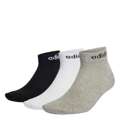 Imagen de ADIDAS IC1306 T LIN ANKLE 3P Socks Unisex medium grey heather/white/black XS