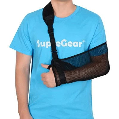 Imagen de supregear Cabestrillo Brazo Hombro, Ajustable Cómoda Inmovilizador para Roturas, Luxaciones, Esguinces, Distensiones y Fractur