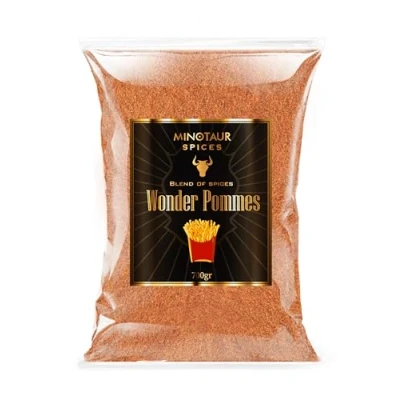 Imagen de Minotaur Spices I Wonder Pommes 700 g Contimento para patatas con sal marina Sazonador de fritas en bolsa